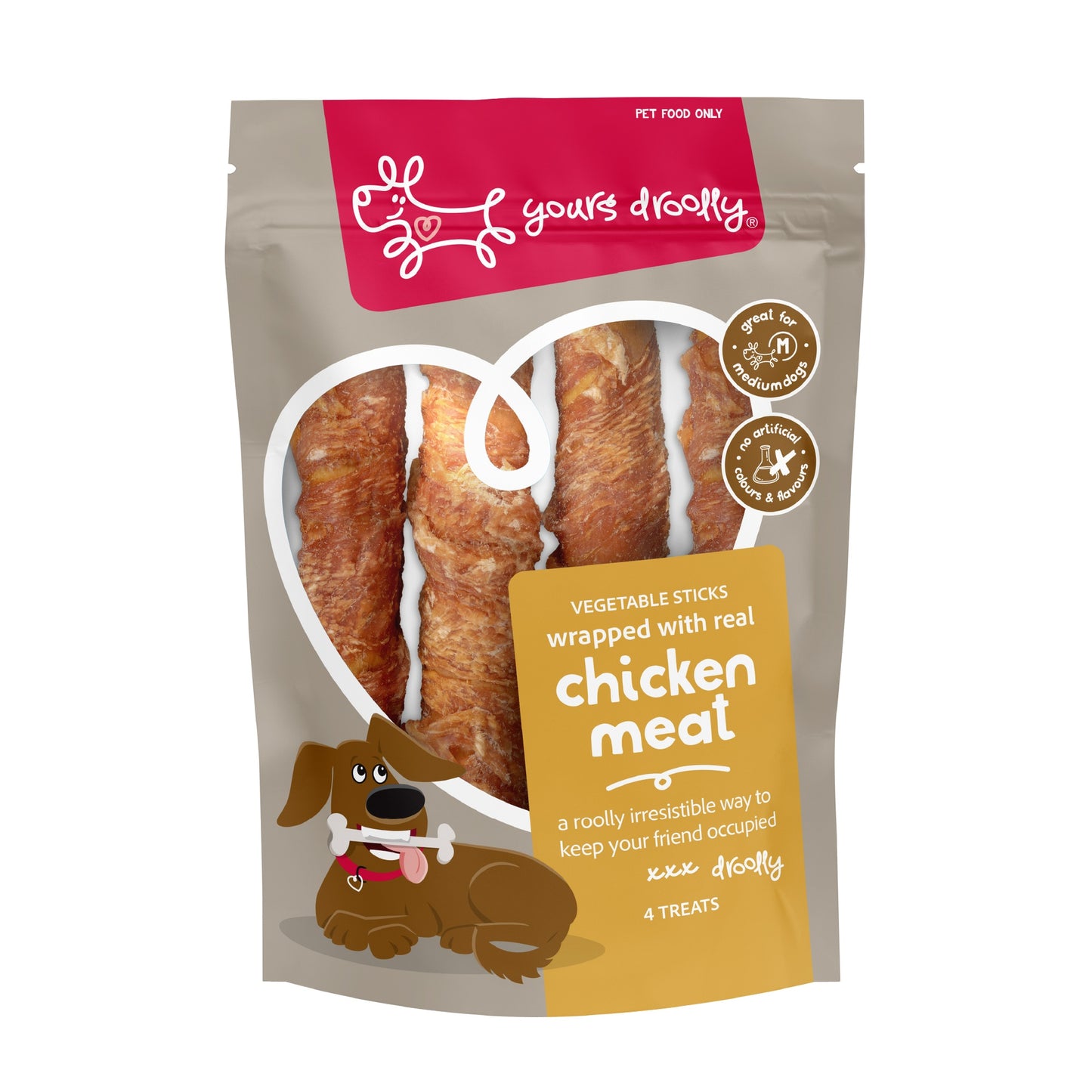 Yours Droolly Chicken Wrap Sticks Dog Treats