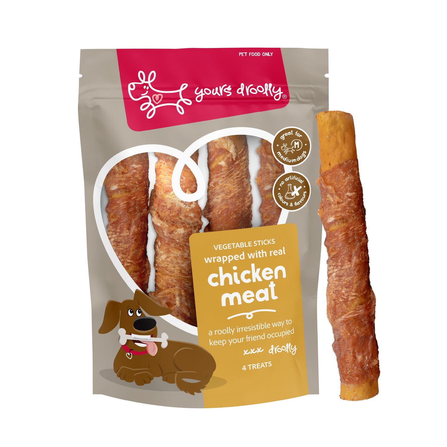 Yours Droolly Chicken Wrap Sticks Dog Treats