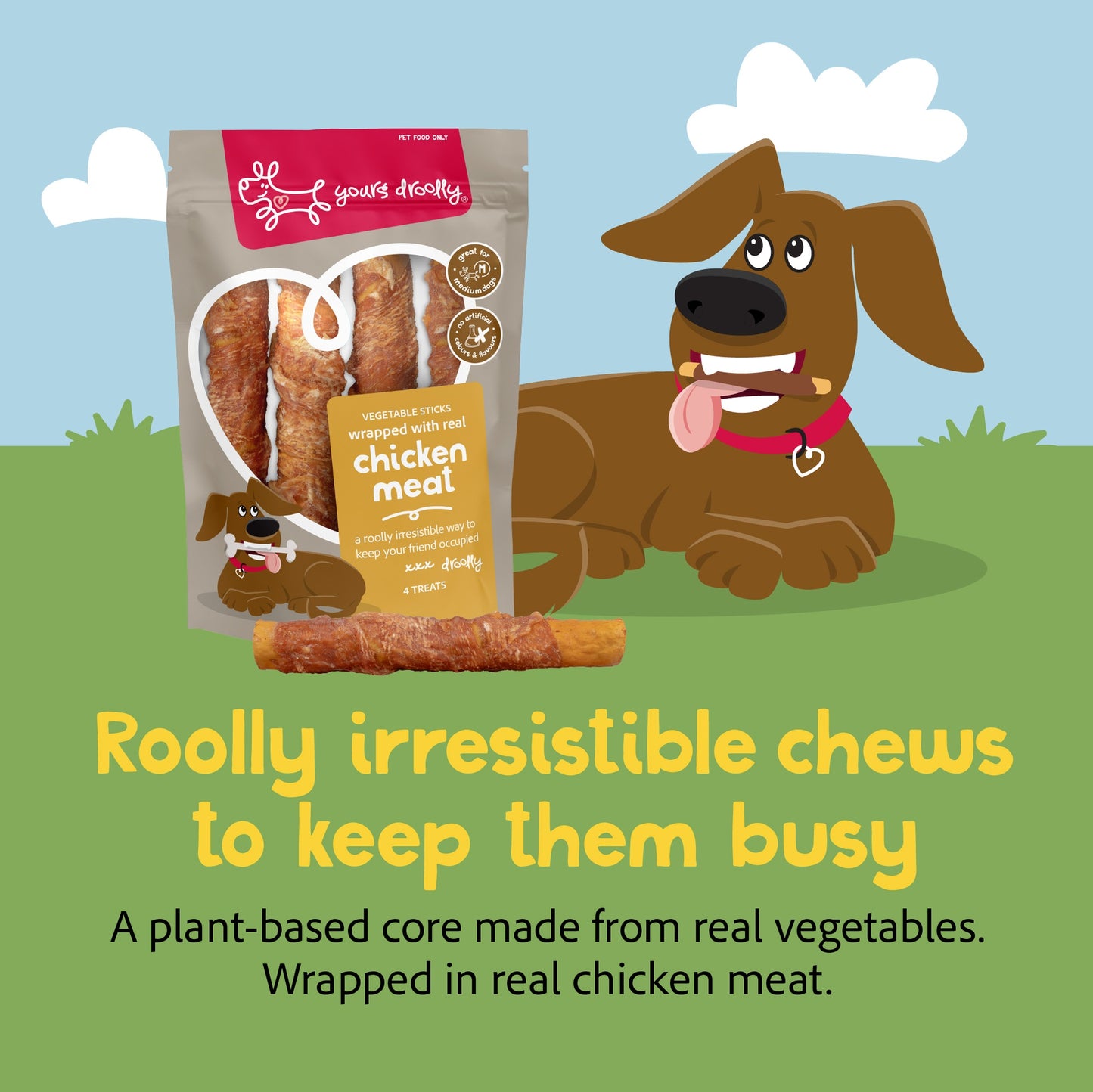 Yours Droolly Chicken Wrap Sticks Dog Treats