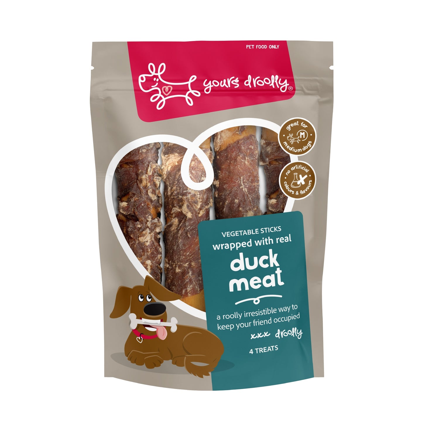 Yours Droolly Duck Wrap Sticks Dog Treats