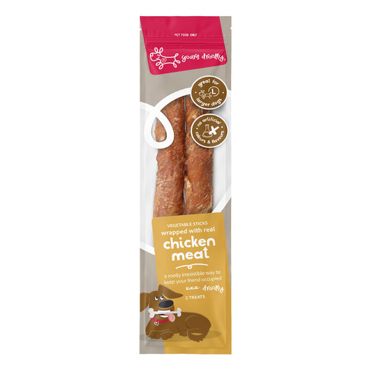 Yours Droolly Chicken Wrap Sticks Dog Treats