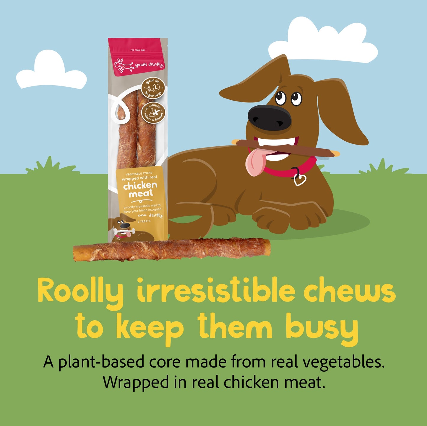 Yours Droolly Chicken Wrap Sticks Dog Treats