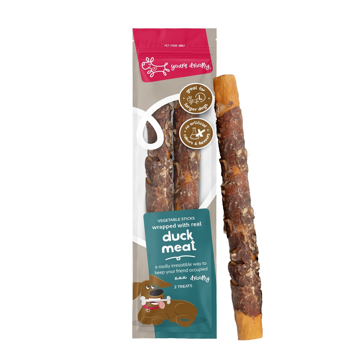 Yours Droolly Duck Wrap Sticks Dog Treats