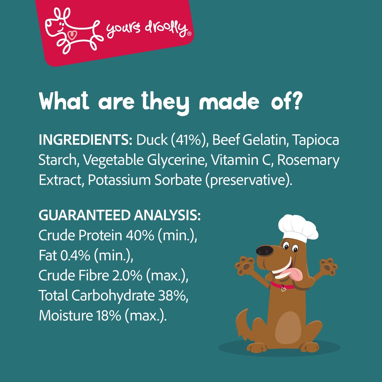 Yours Droolly Duck Wrap Sticks Dog Treats