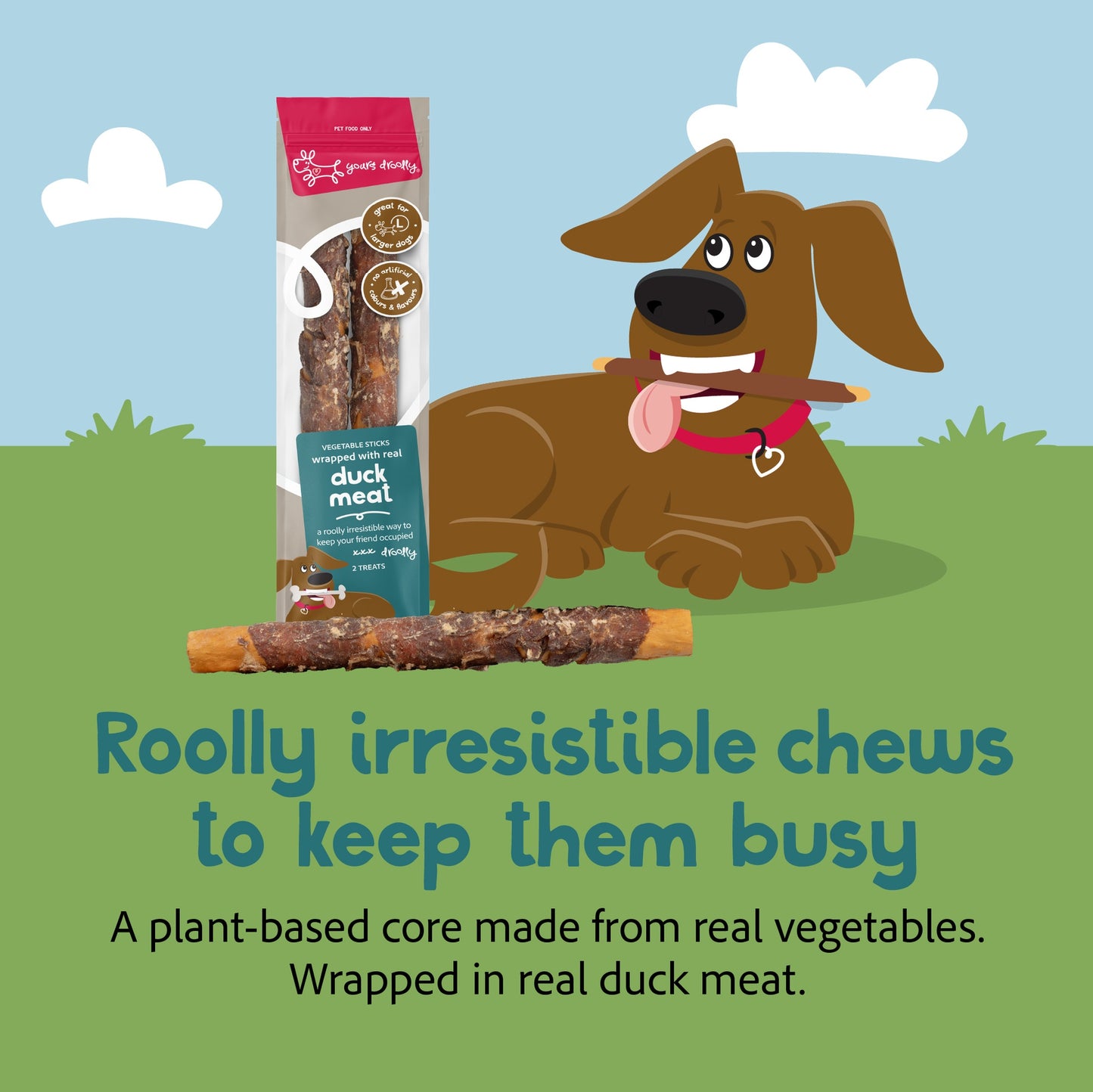 Yours Droolly Duck Wrap Sticks Dog Treats