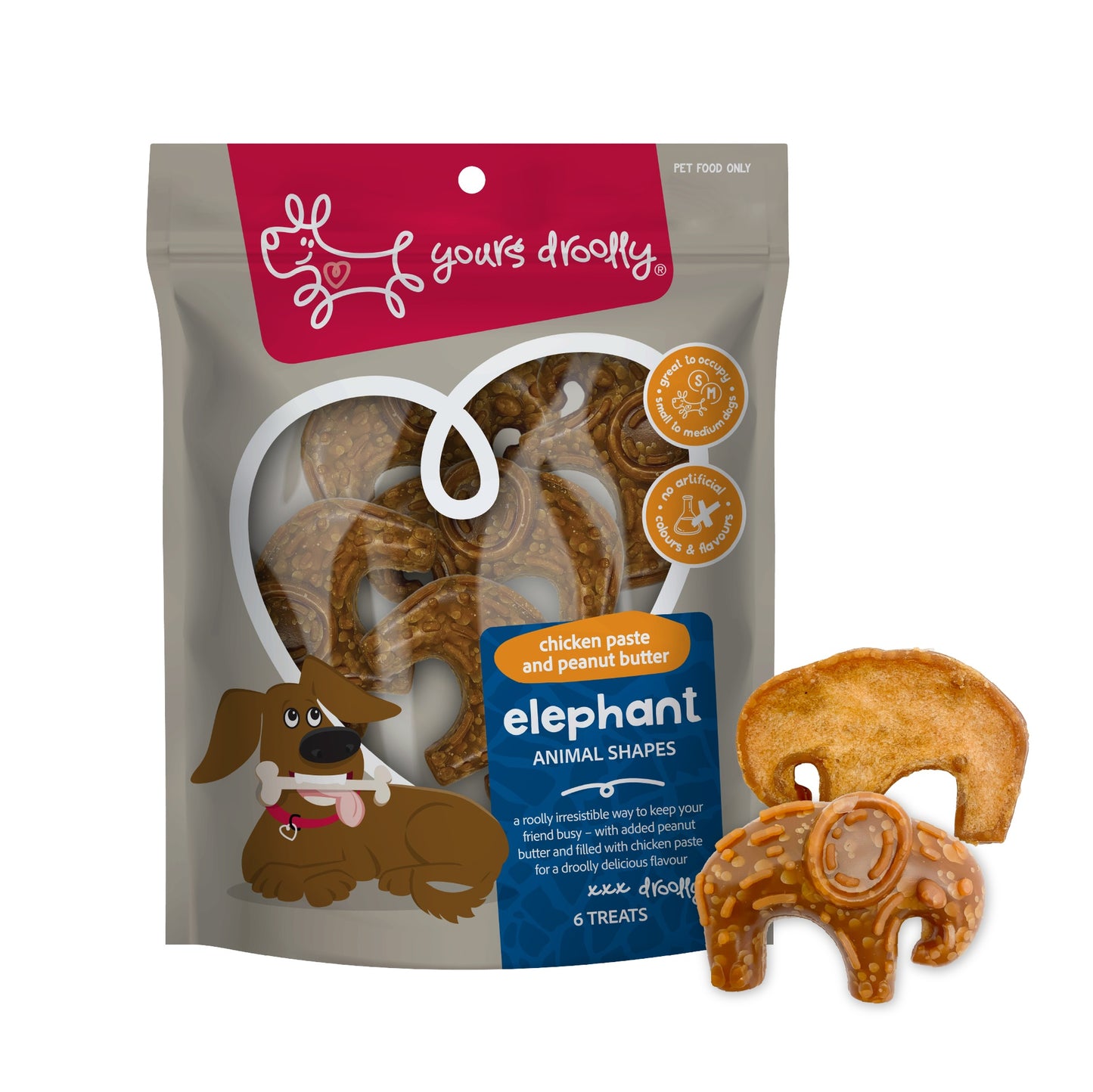 Yours Droolly Elephant Shapes with Chicken Paste Dog Treats