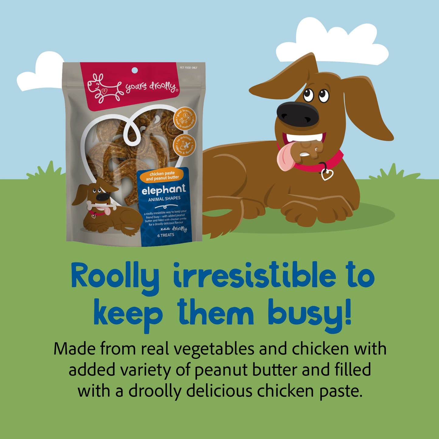 Yours Droolly Elephant Shapes with Chicken Paste Dog Treats