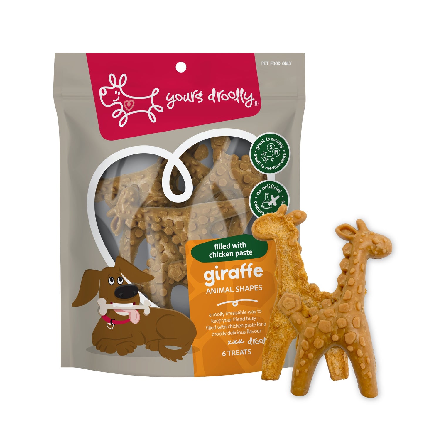Yours Droolly Giraffe Shapes with Chicken Paste Dog Treats