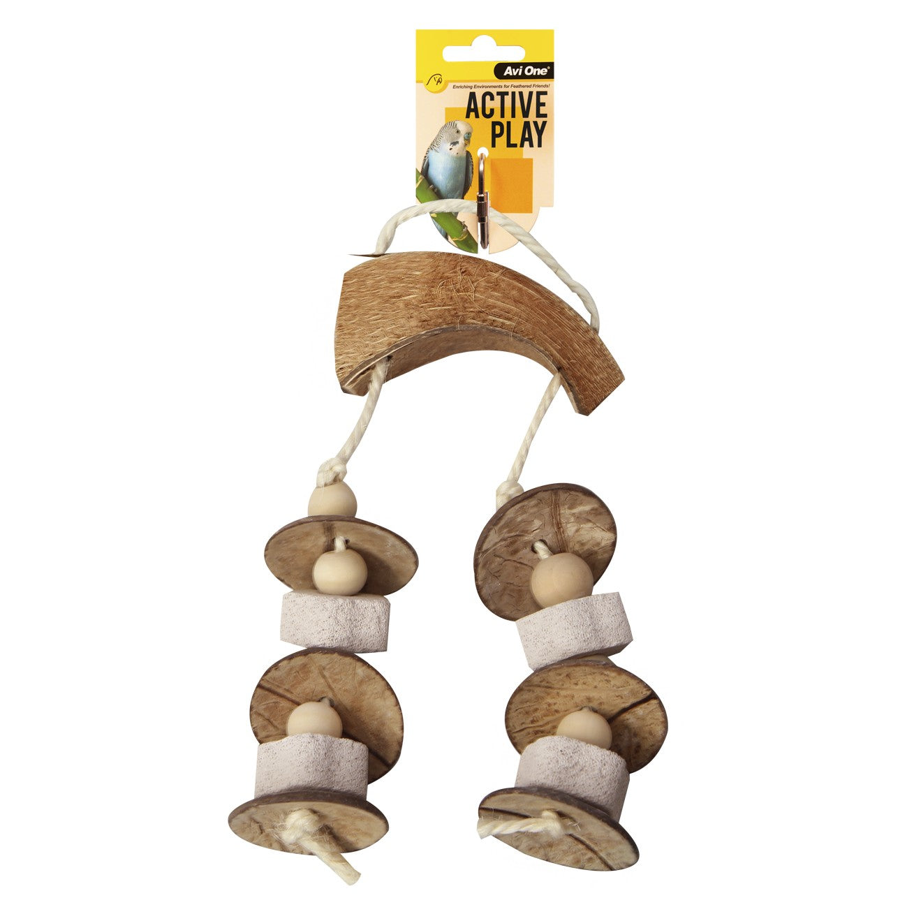 Avi One Pumice & Beads with Coconut Husk Bird Toy