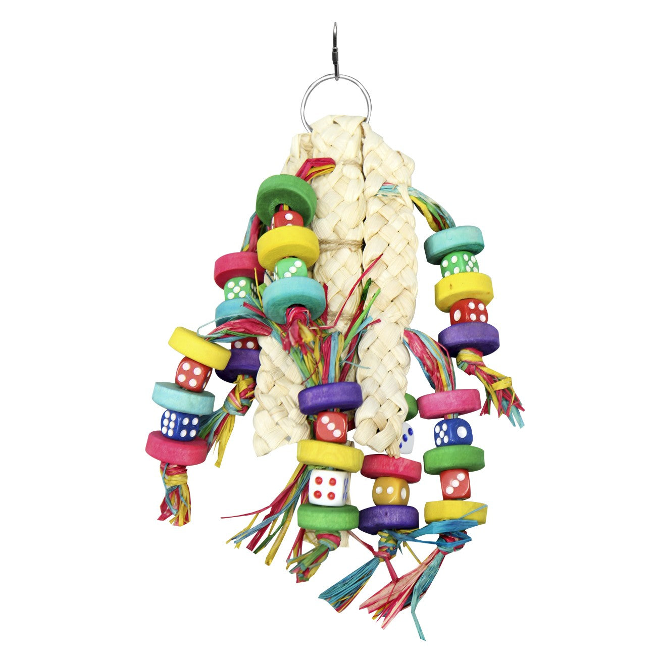 Avi One Wooden Beads with Raffia & Corn Leaf Bird Toy