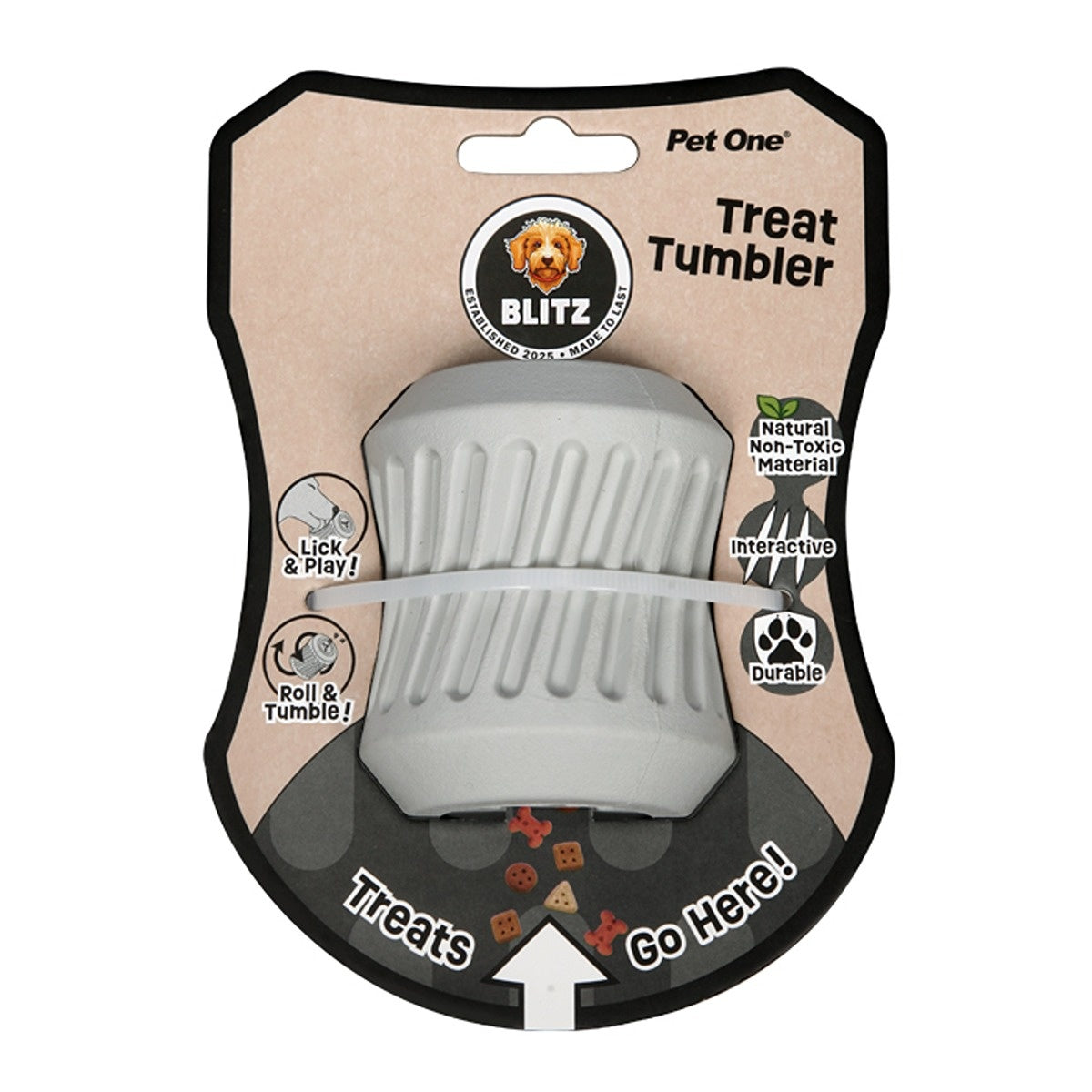 Blitz Rubber Treat Tumbler Dog Toy