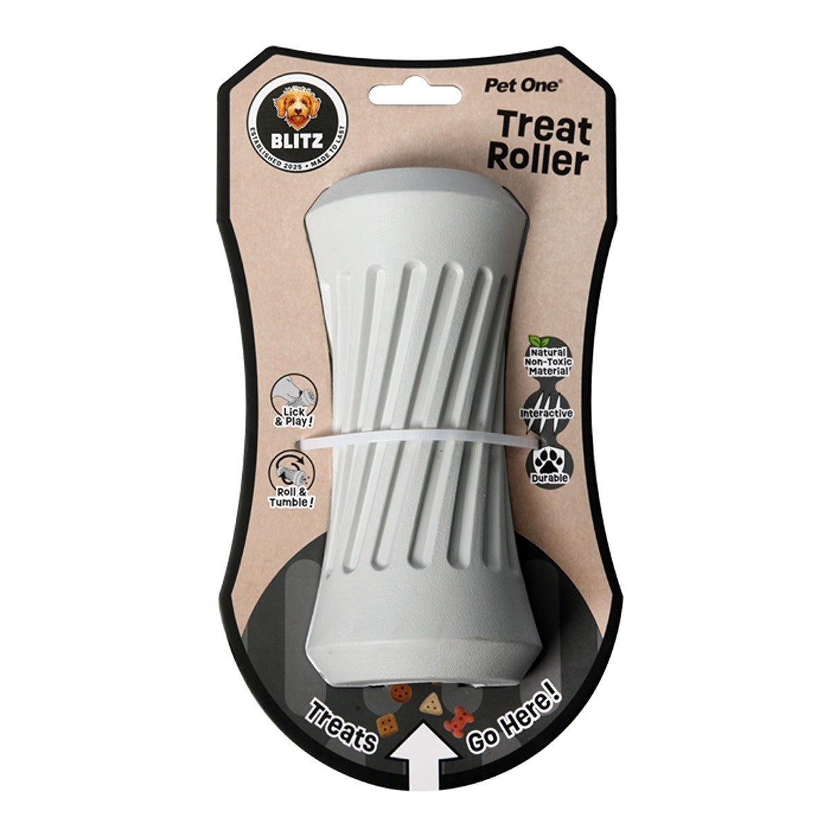 Blitz Rubber Treat Roller Dog Toy