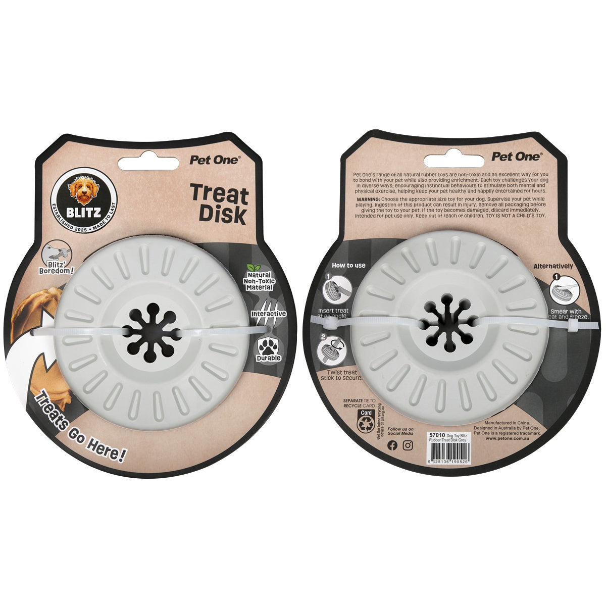 Blitz Rubber Treat Disk Dog Toy