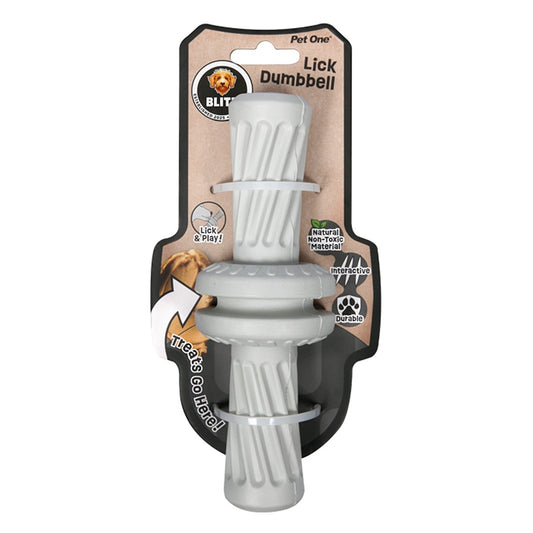 Blitz Rubber Lick Dumbbell Dog Toy