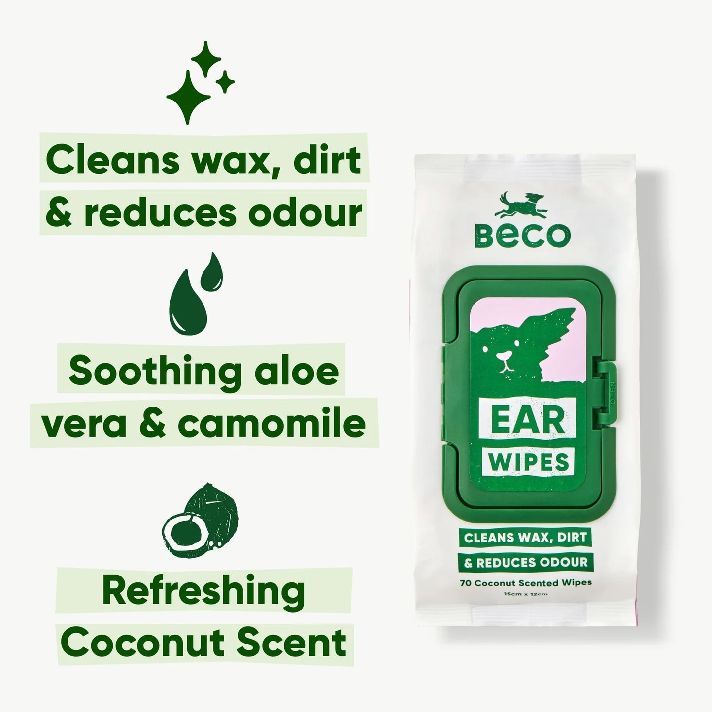 Beco Ear Wipes - Coconut Scented