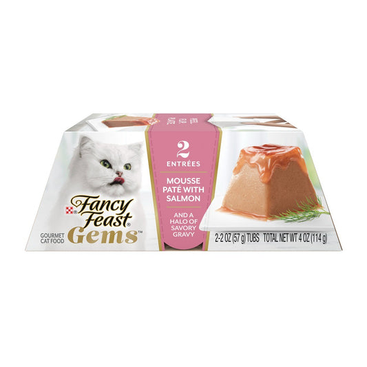 FANCY FEAST Gems Mousse Paté With Salmon and Savory Gravy Cat Food