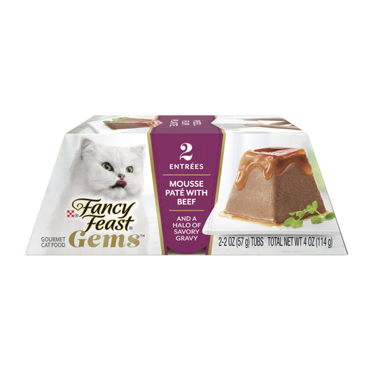 FANCY FEAST Gems Mousse Paté With Beef and Savory Gravy Cat Food