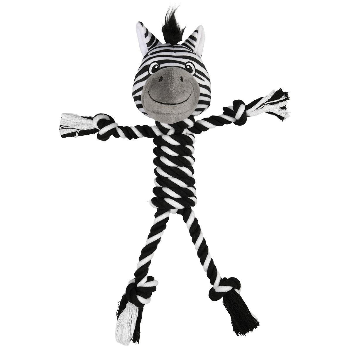Creatures Plush & Rope Zebra Dog Toy