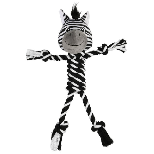 Creatures Plush & Rope Zebra Dog Toy