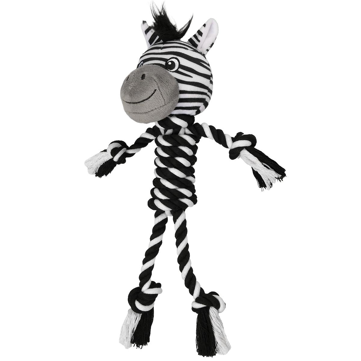 Creatures Plush & Rope Zebra Dog Toy