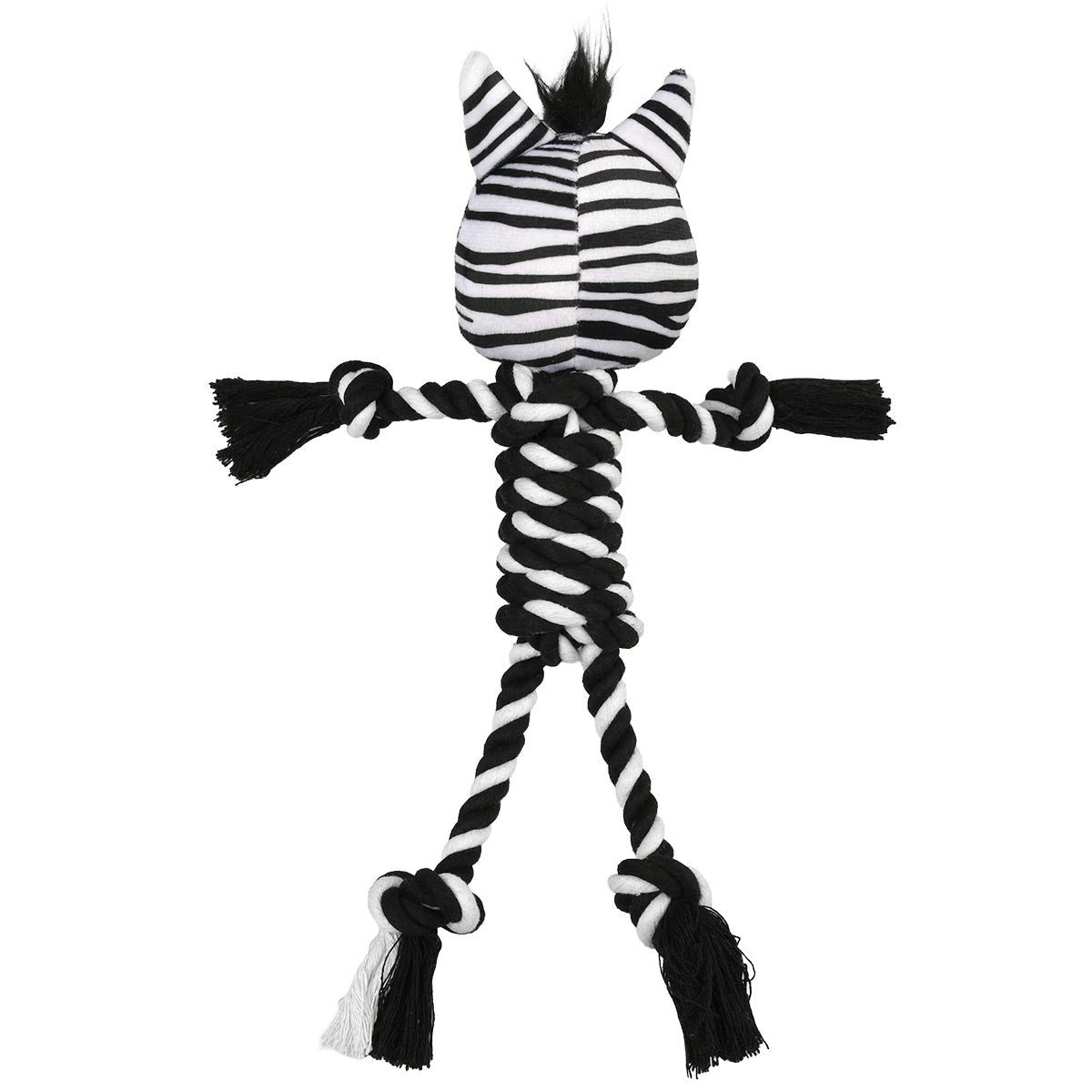 Creatures Plush & Rope Zebra Dog Toy