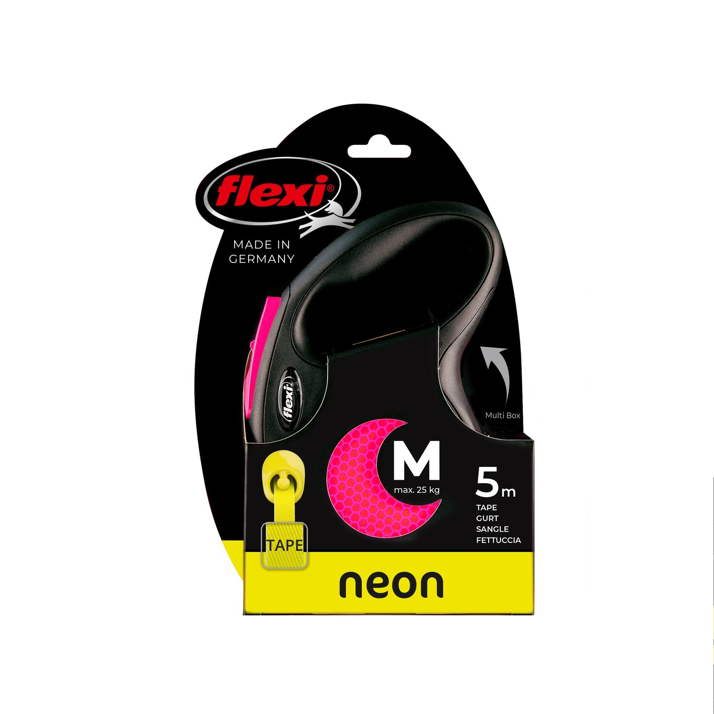 Flexi Classic Neon Tape Retractable Lead 5m