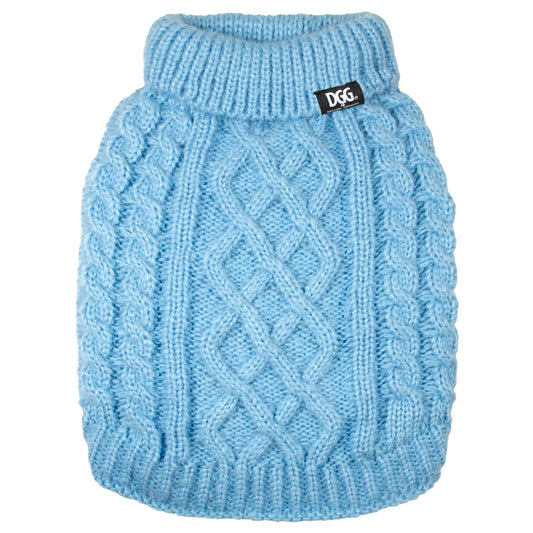 DGG Chunky Knit Dog Jumper Blue
