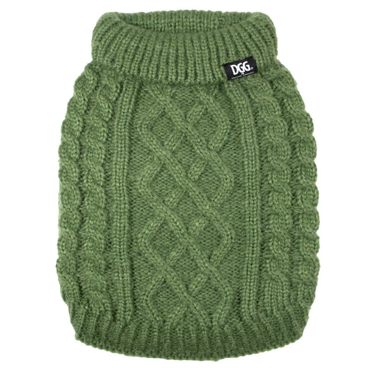 DGG Chunky Knit Dog Jumper Winter Sage