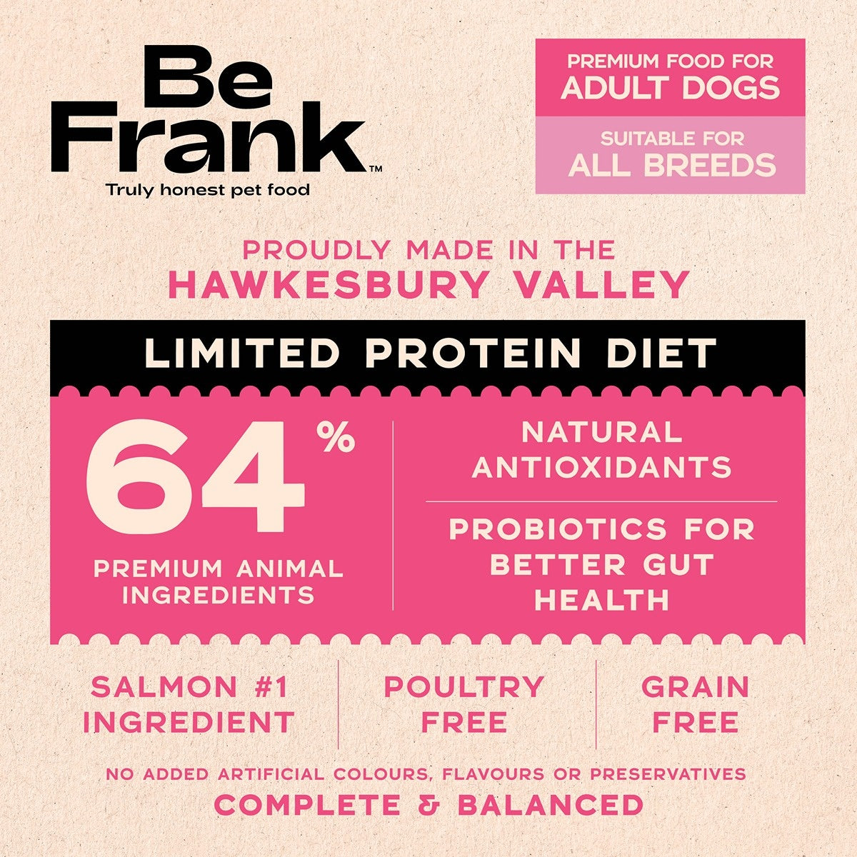 Be Frank Limited Protein Grain Free Salmon & Sardine Dry Dog Food