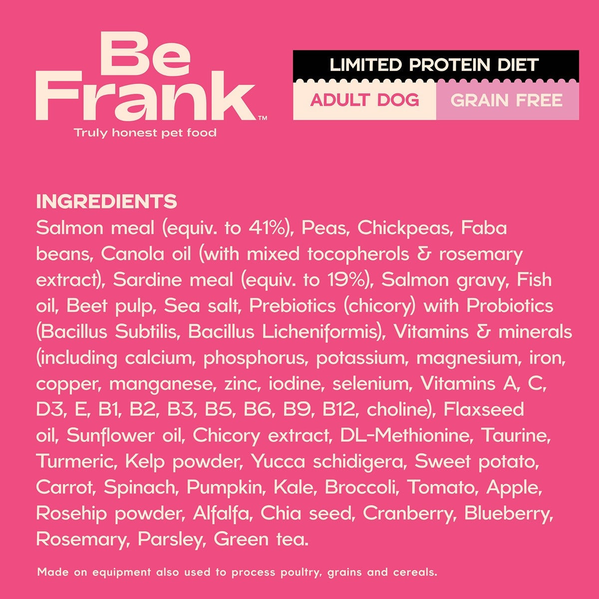 Be Frank Limited Protein Grain Free Salmon & Sardine Dry Dog Food