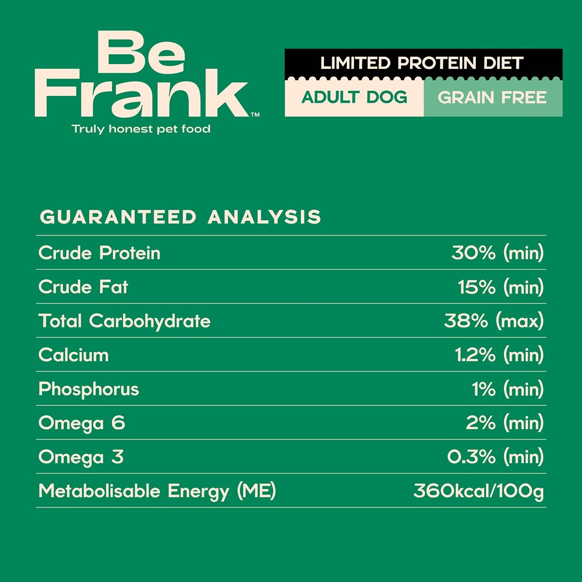Be Frank Limited Protein Grain Free Turkey & Duck Dry Dog Food
