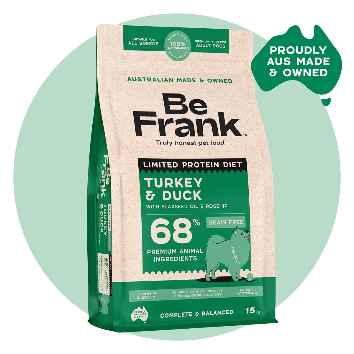 Be Frank Limited Protein Grain Free Turkey & Duck Dry Dog Food