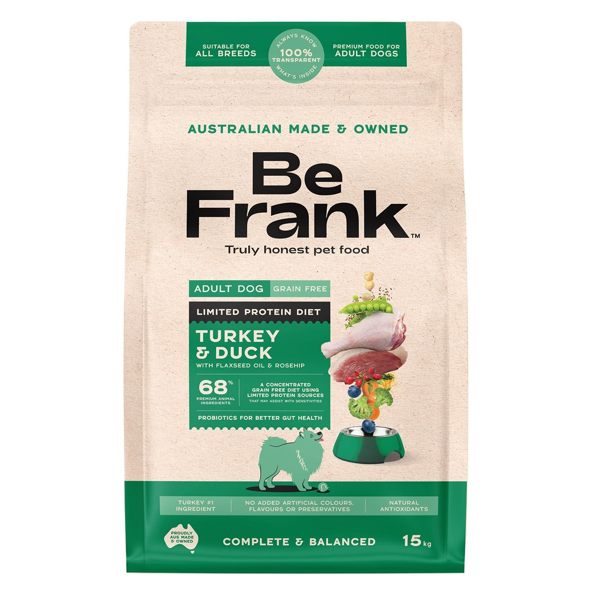 Be Frank Limited Protein Grain Free Turkey & Duck Dry Dog Food