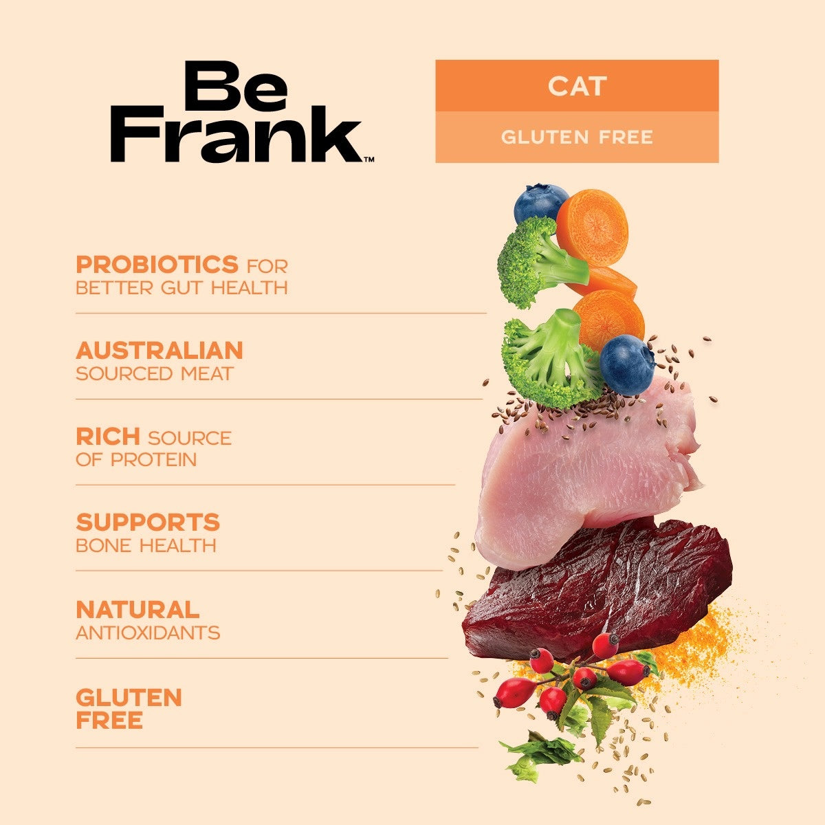 Be Frank Adult Kangaroo & Turkey Dry Cat Food