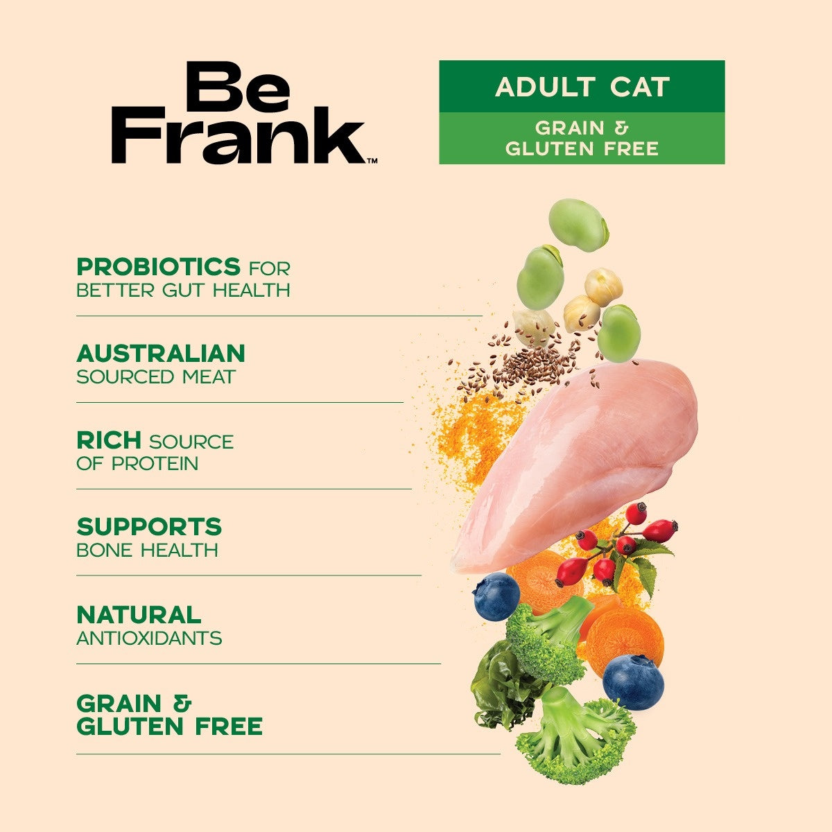 Be Frank Grain Free Adult Chicken Dry Cat Food