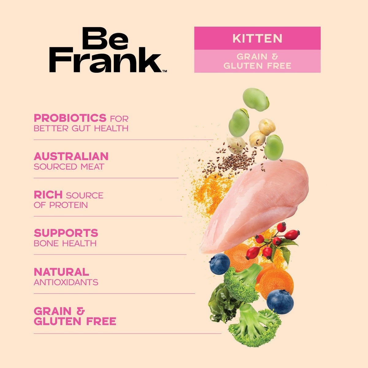 Be Frank Grain Free Chicken Dry Kitten Food