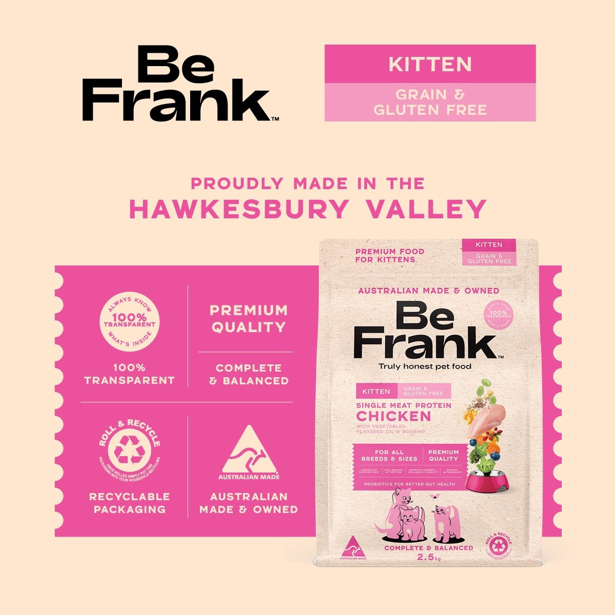 Be Frank Grain Free Chicken Dry Kitten Food