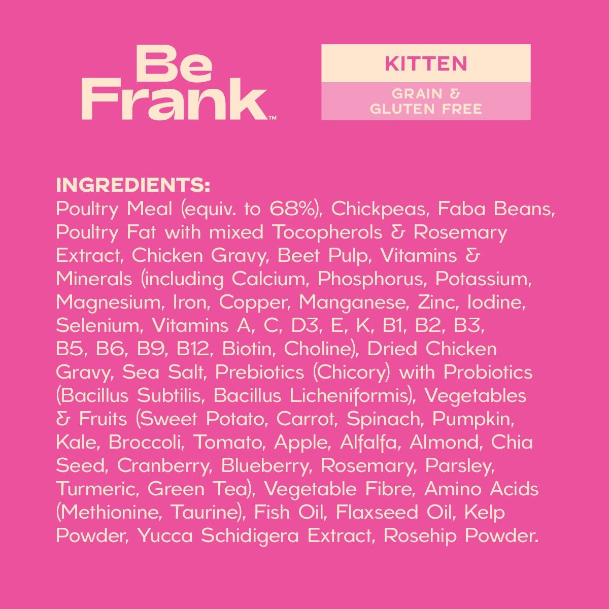 Be Frank Grain Free Chicken Dry Kitten Food