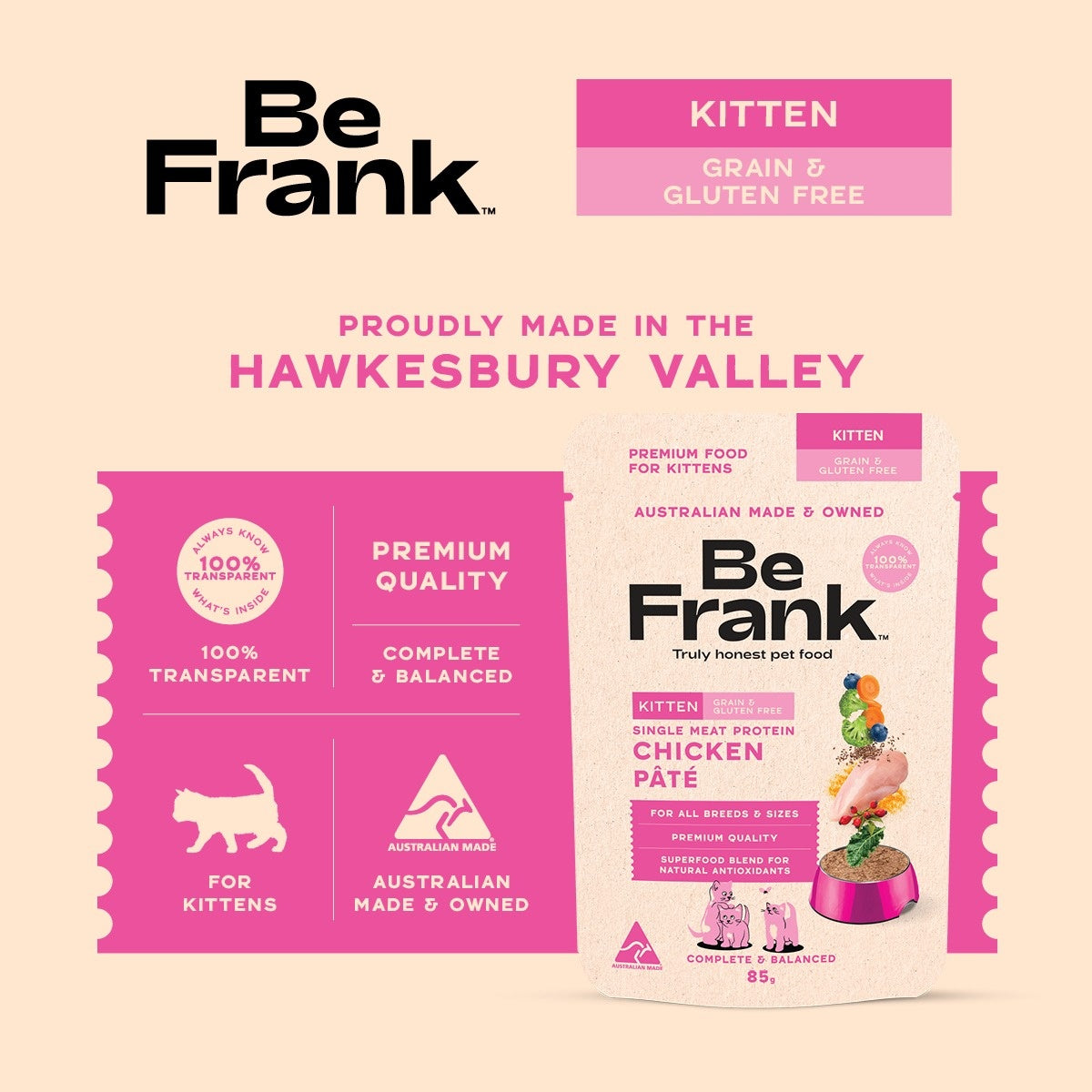 Be Frank Grain Free Chicken Pate Wet Kitten Food