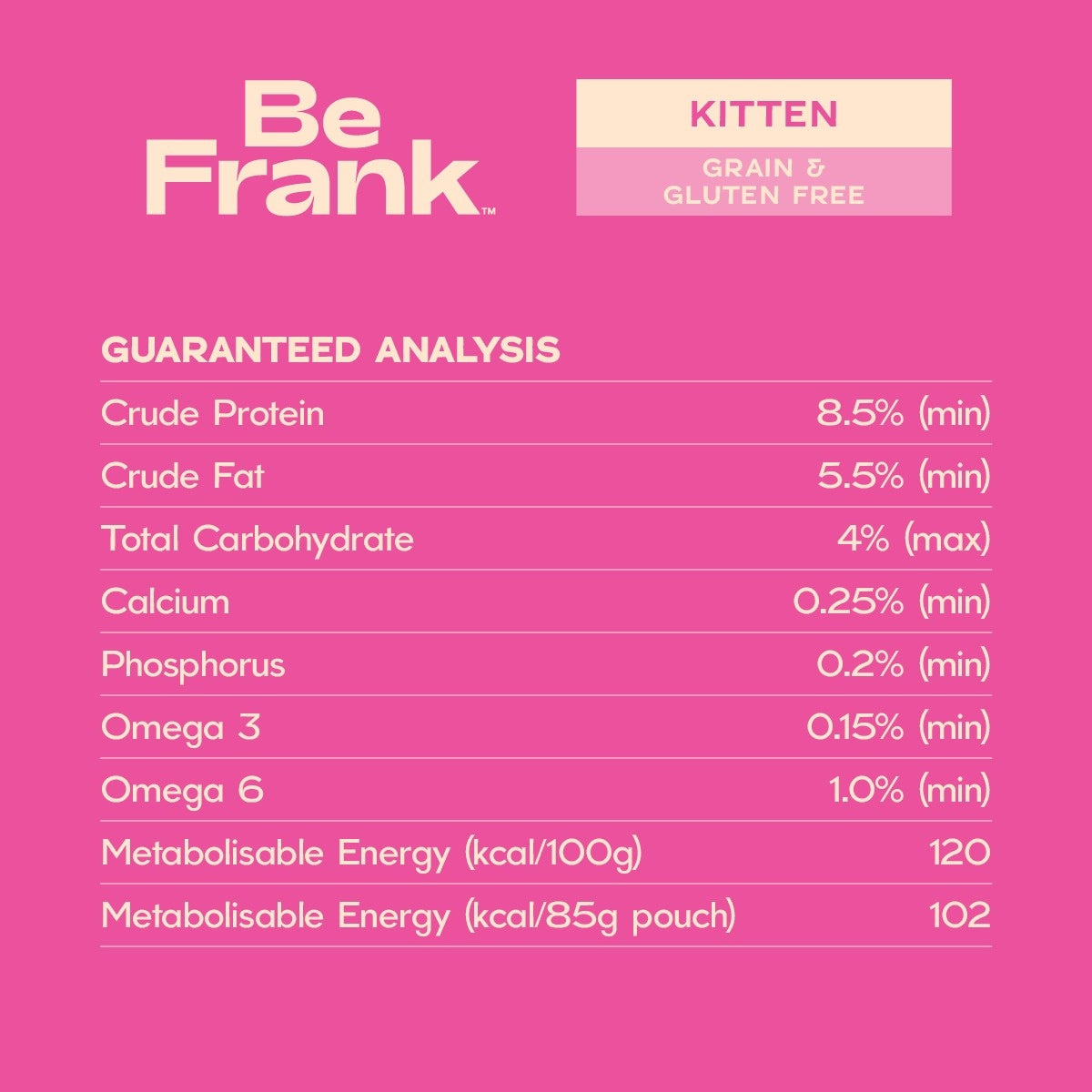 Be Frank Grain Free Chicken Pate Wet Kitten Food