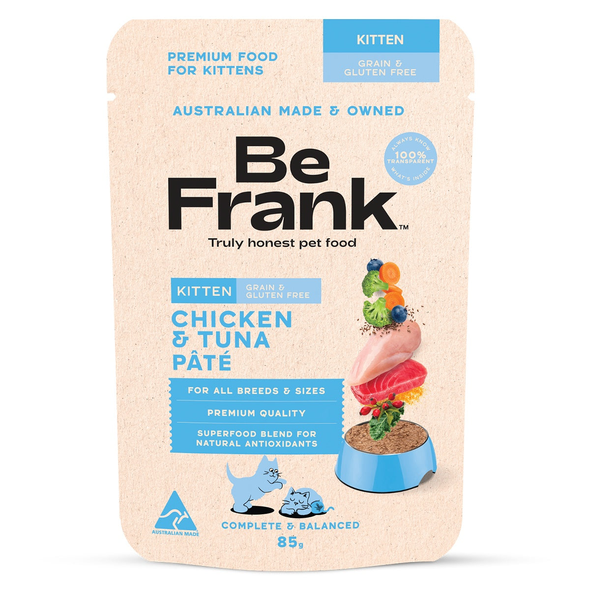 Be Frank Grain Free Chicken & Tuna Pate Wet Kitten Food