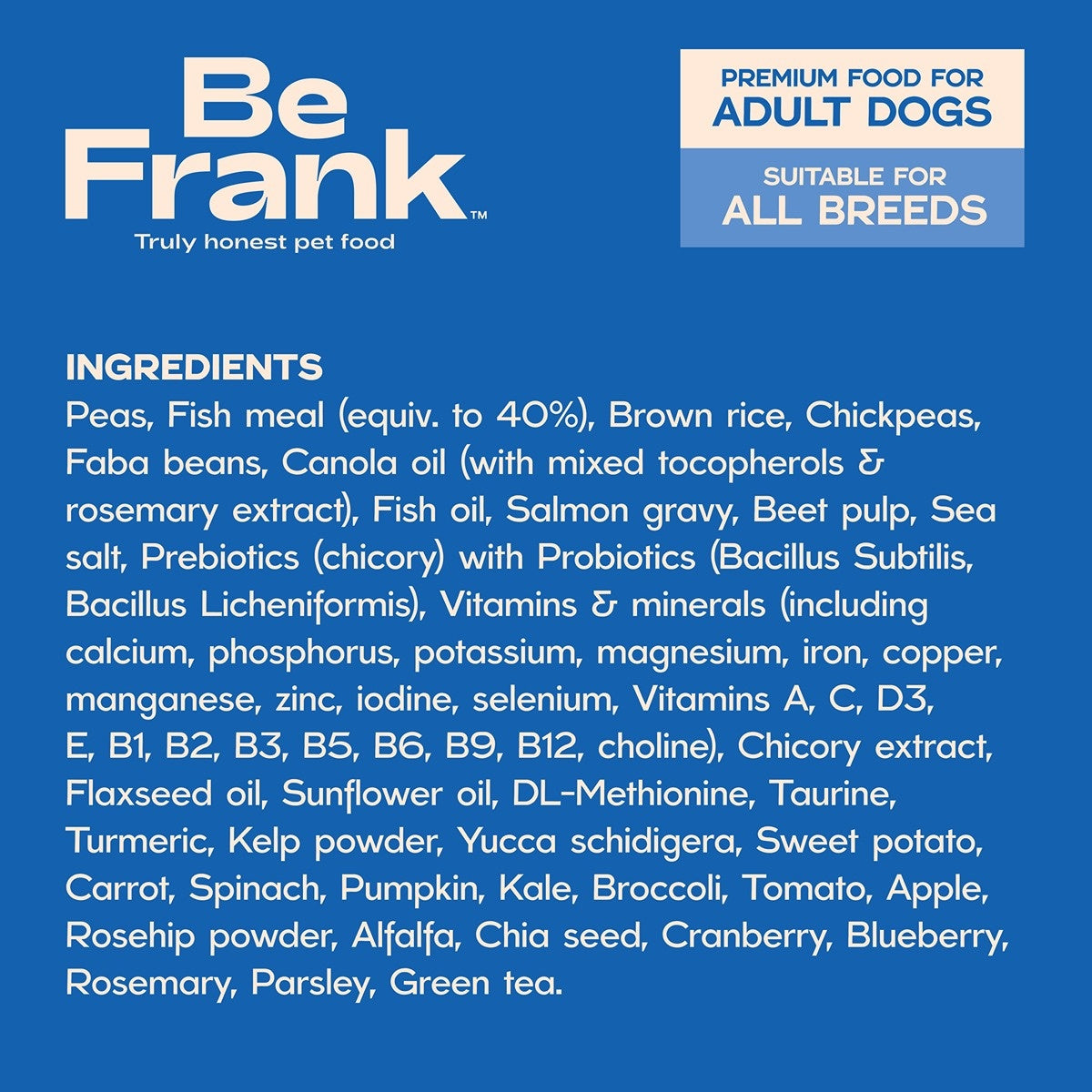 Be Frank Core Adult Ocean Fish Dry Dog Food