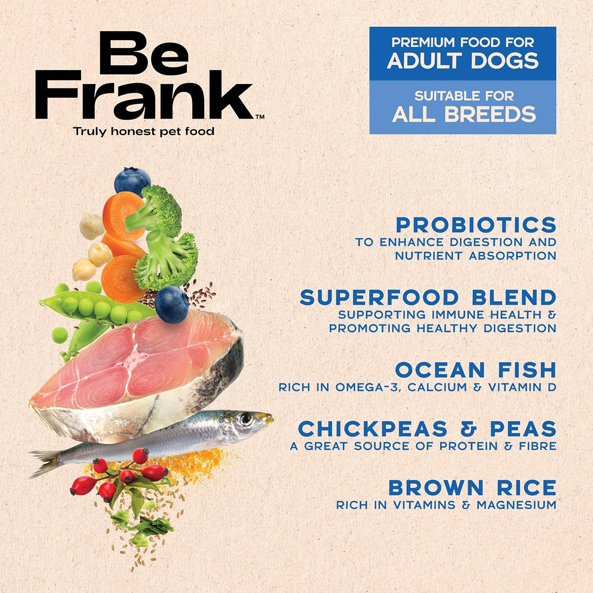 Be Frank Core Adult Ocean Fish Dry Dog Food
