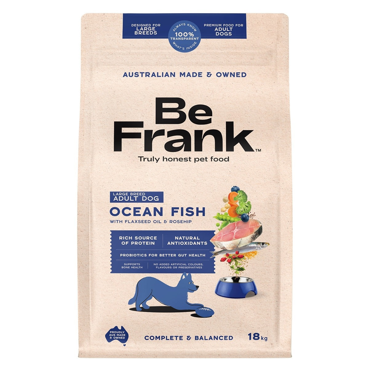 Be Frank Core Large Breed Adult Ocean Fish Dry Dog Food
