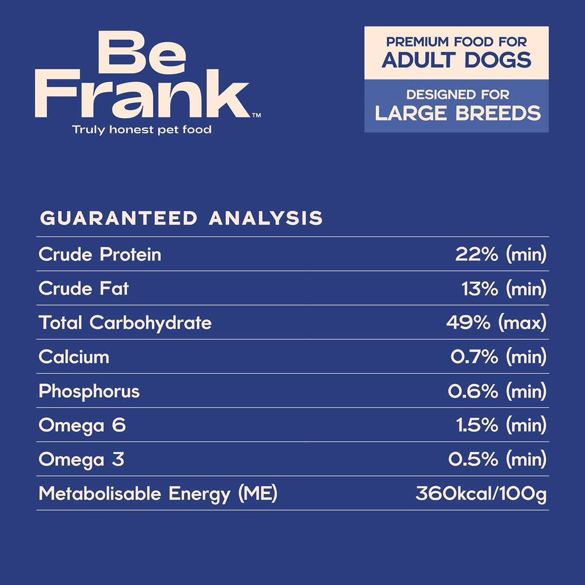 Be Frank Core Large Breed Adult Ocean Fish Dry Dog Food