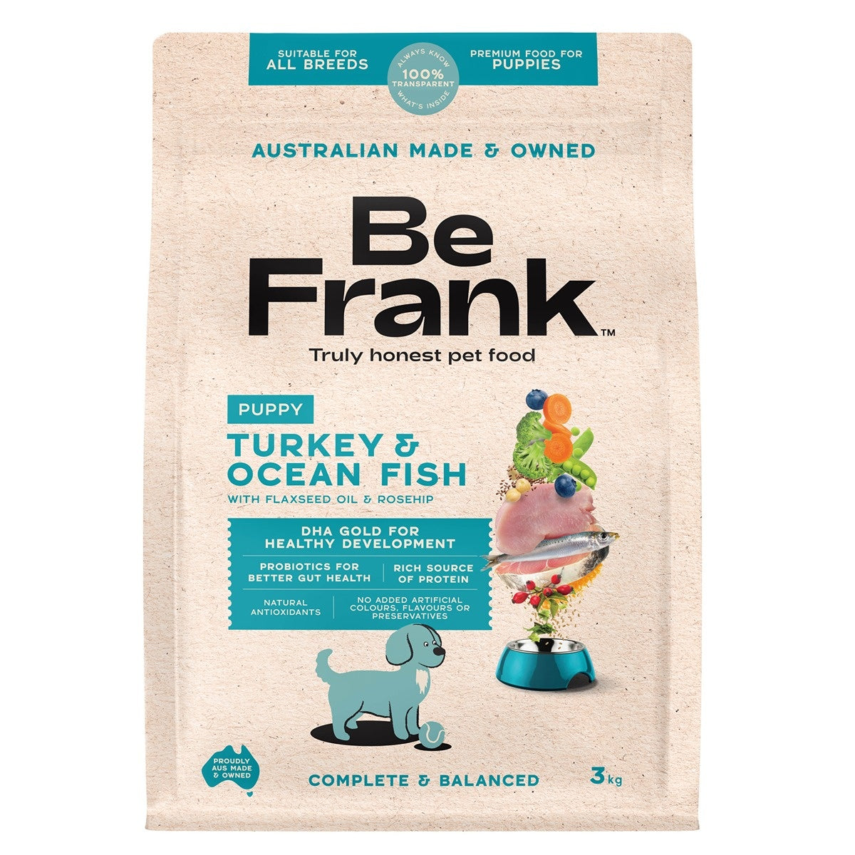 Be Frank Core Turkey & Ocean Fish Dry Puppy Food