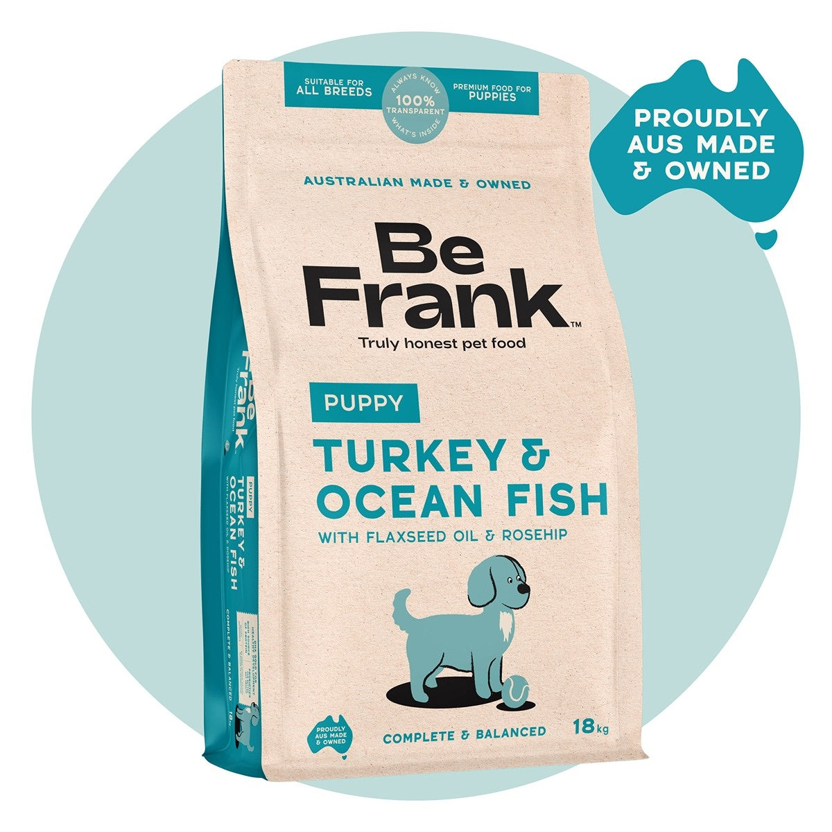 Be Frank Core Turkey & Ocean Fish Dry Puppy Food