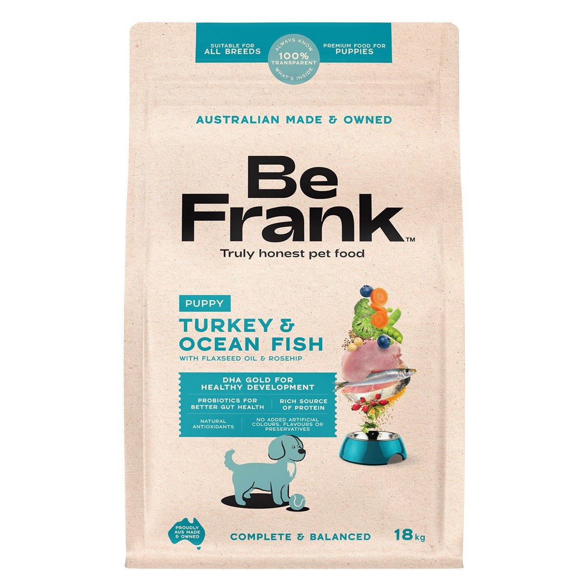 Be Frank Core Turkey & Ocean Fish Dry Puppy Food