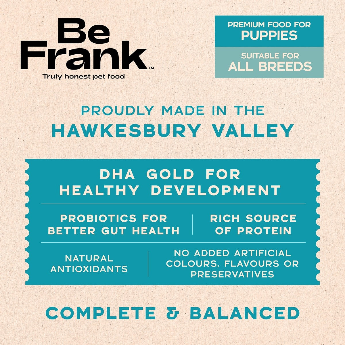 Be Frank Core Turkey & Ocean Fish Dry Puppy Food