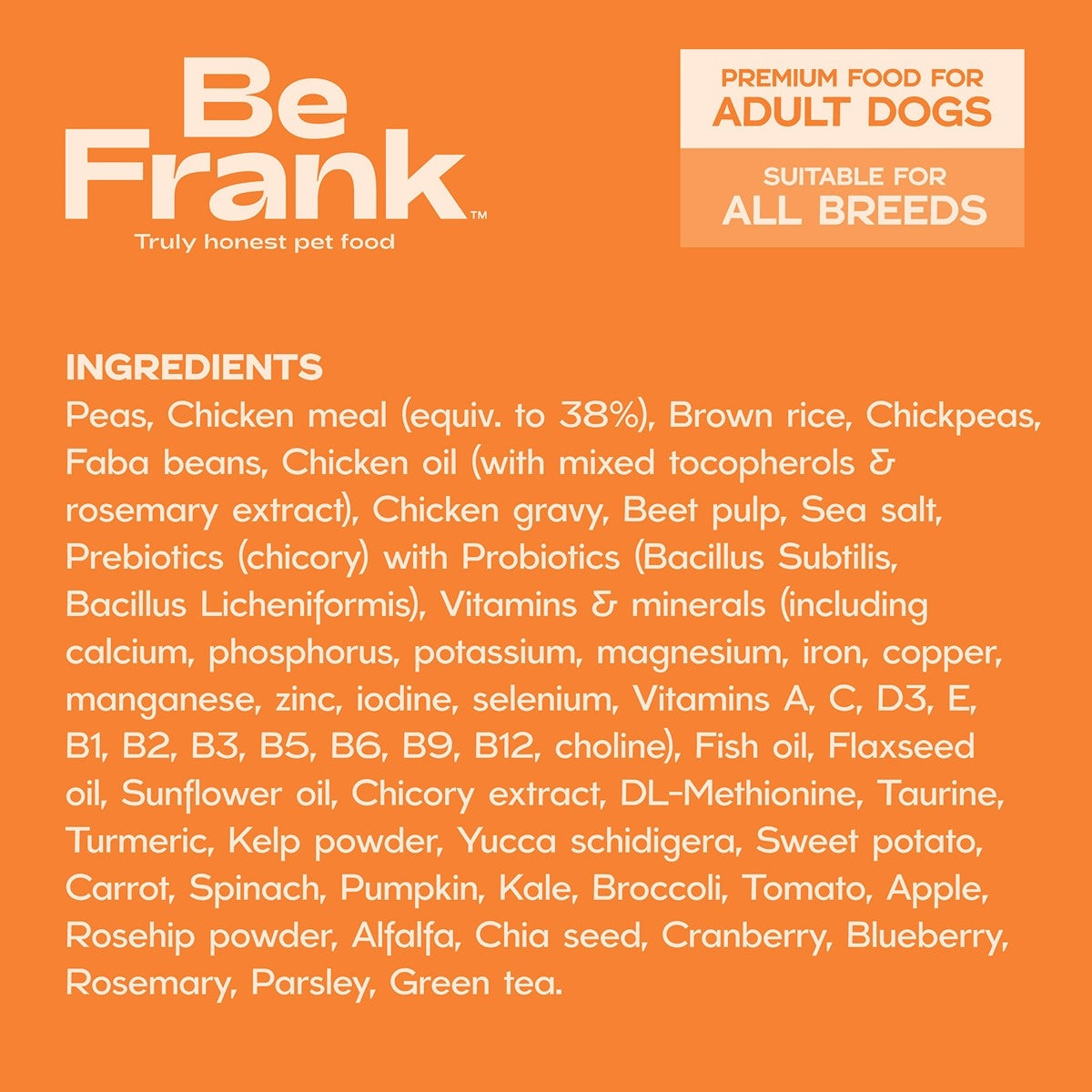 Be Frank Core Adult Chicken Dry Dog Food